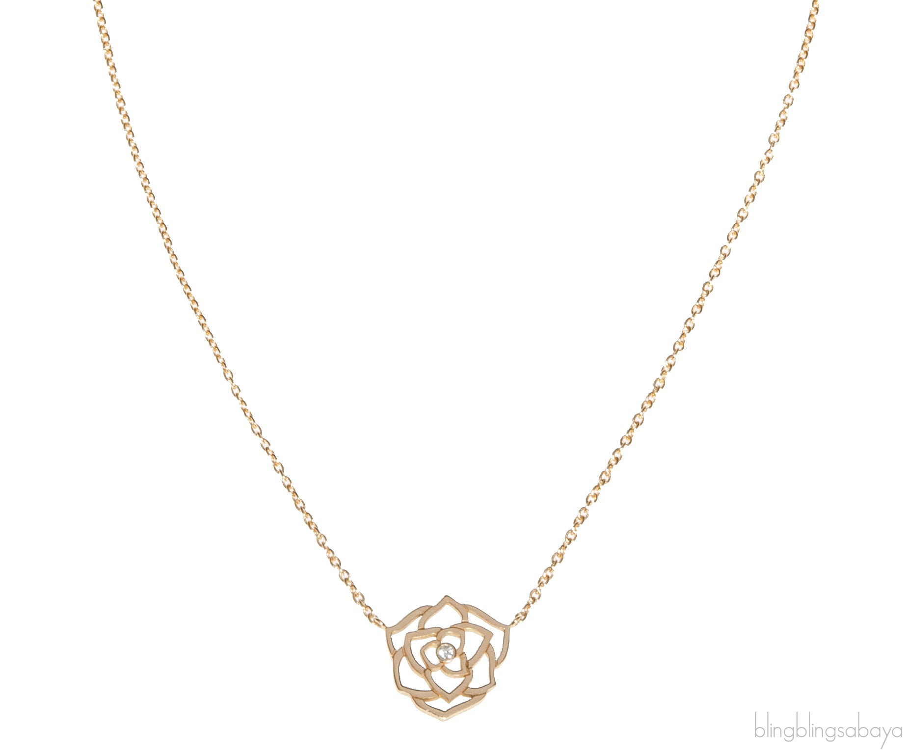 Rose Diamond Yellow Gold Necklace