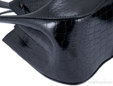 Azzedine Black Faux Croc Mini Bag