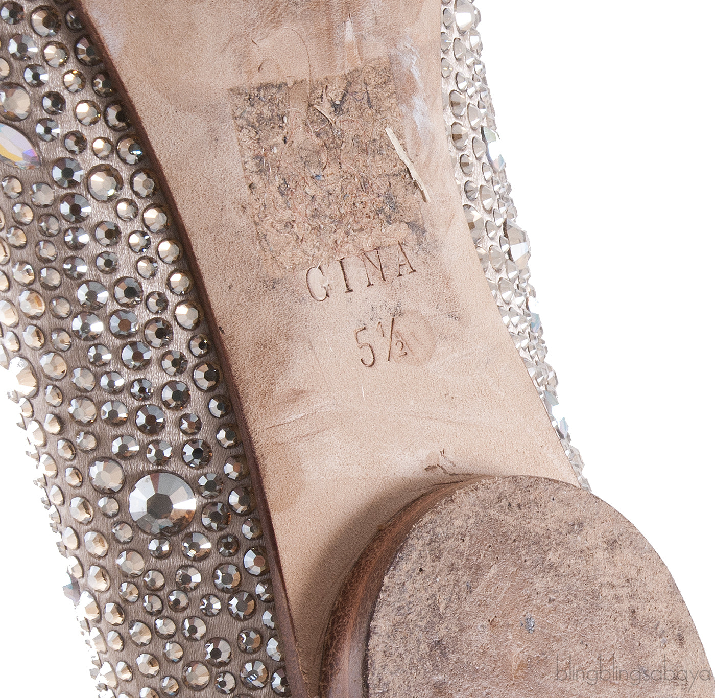 Nude Allegra Crystal Ballet Flat