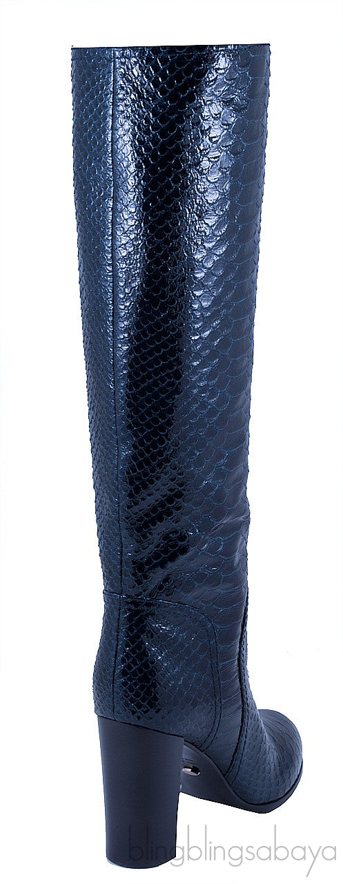 Python Knee-High Boots