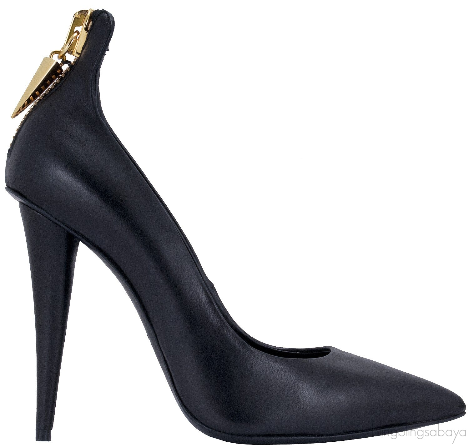 Black Ester Zipper Pumps