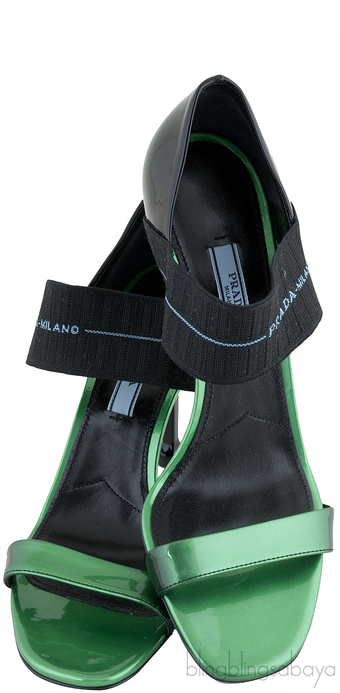 Elasticated Logo Strap Sandals