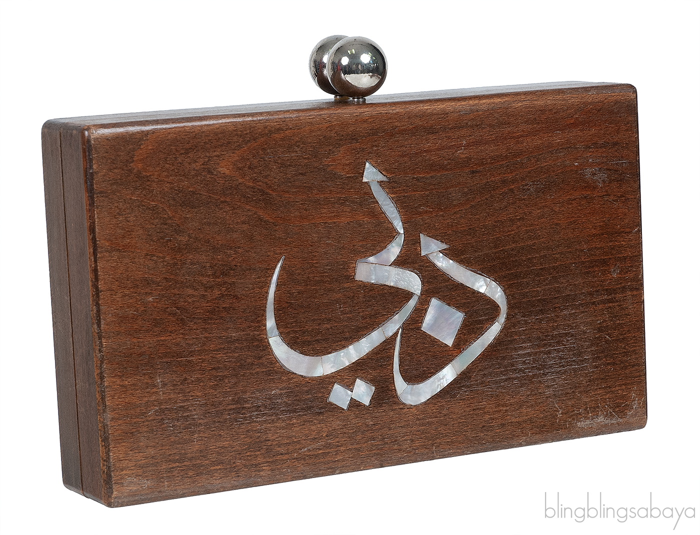 Shell Inlay Wood Clutch
