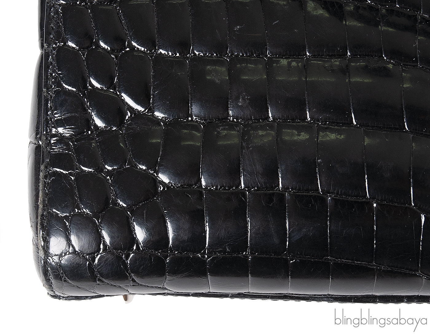 Christian Dior Lady Dior Black Medium Crocodile PHW