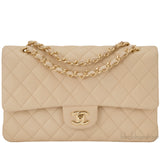 Classic Beige Matte Quilted Flap Bag