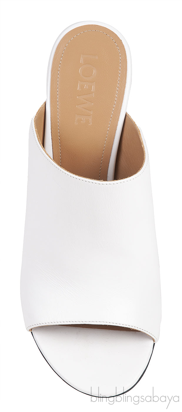 Loewe White Nail Polish Leather Mule