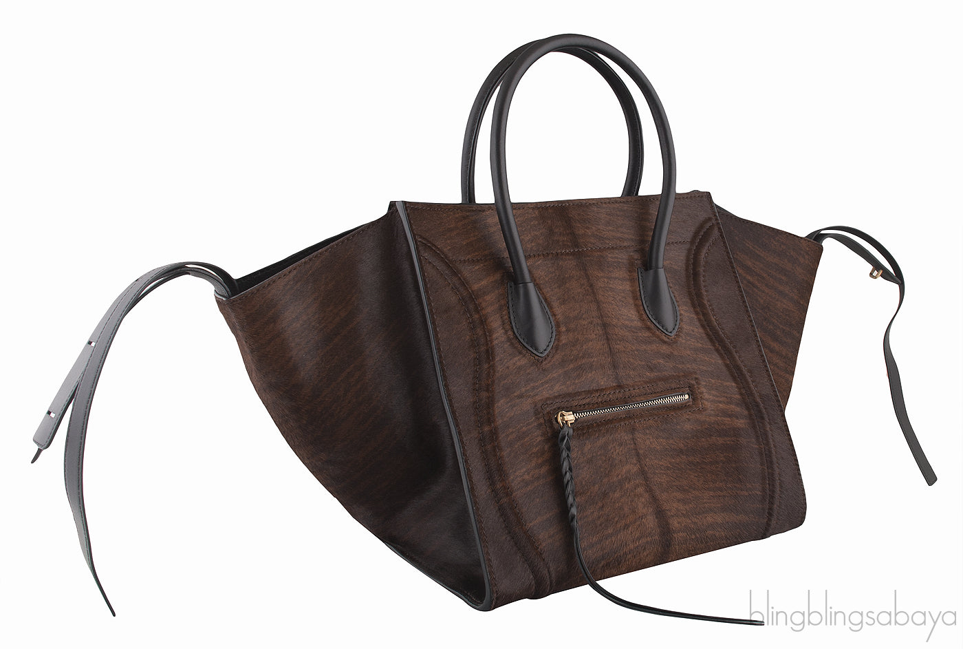 Shaded Pony Hair Phantom Brown Bag