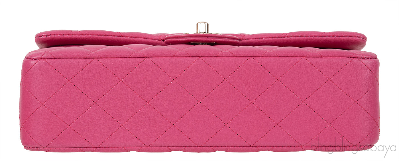 Fuchsia Classic Medium Double Flap Bag