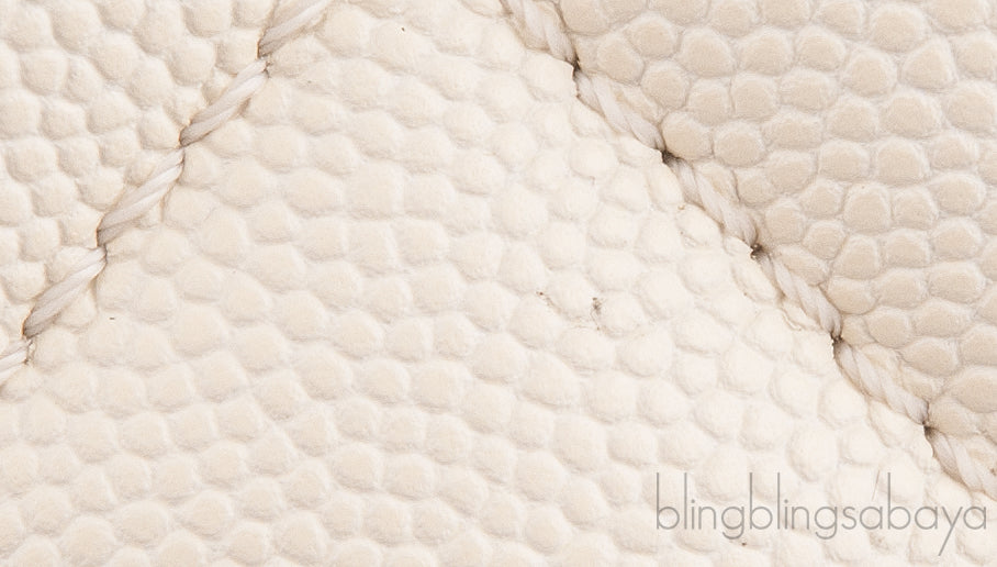 Coco White Caviar w/ Red Lizard Handle bag