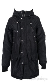 Black Trench Coat with Hoodie