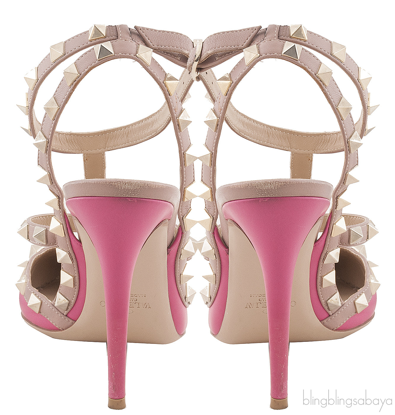 Fuchsia Nude Rockstuds Heels