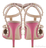 Fuchsia Nude Rockstuds Heels