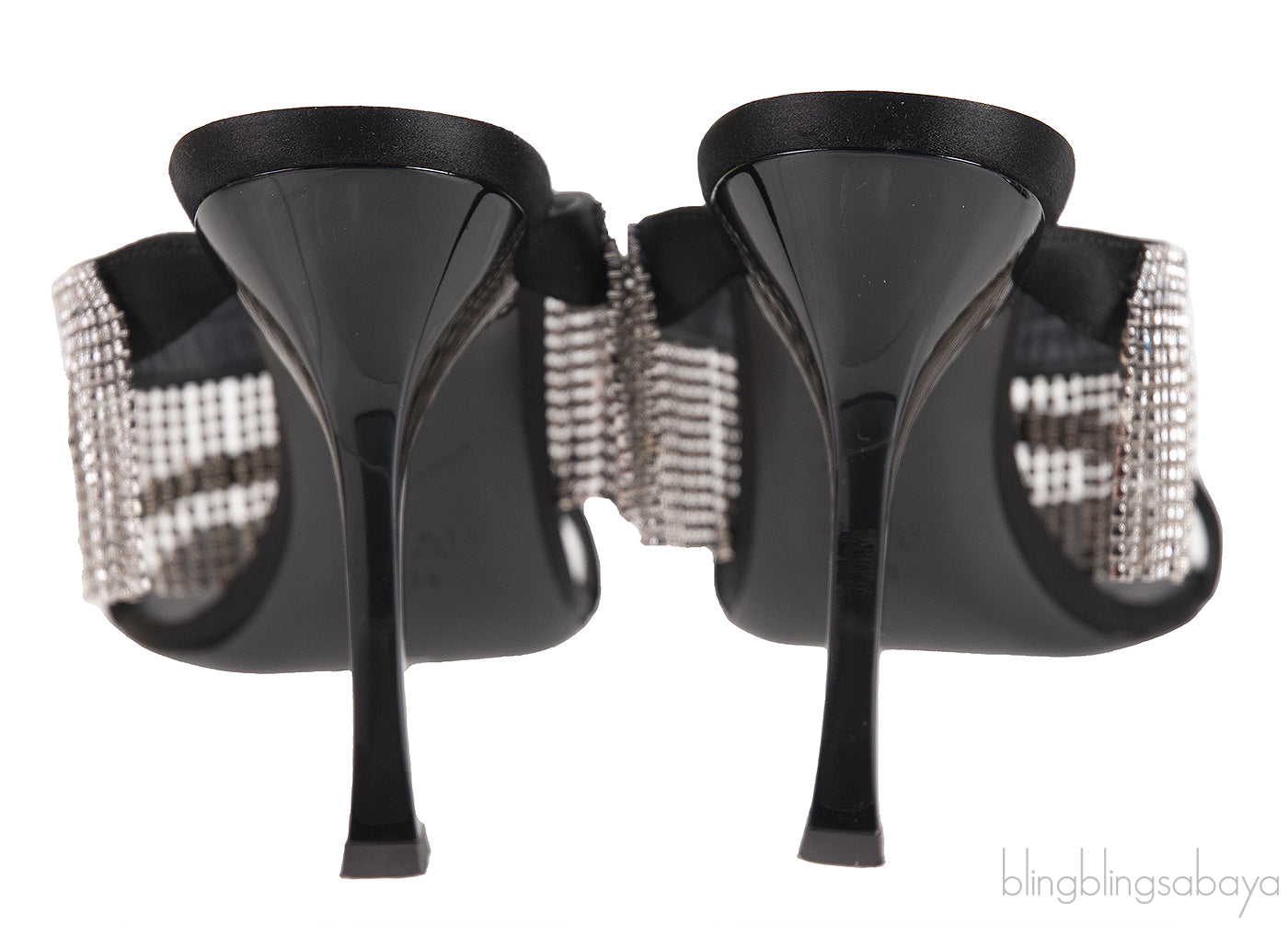 Giuseppe Zanotti Black Satin Crystal Prince Slide