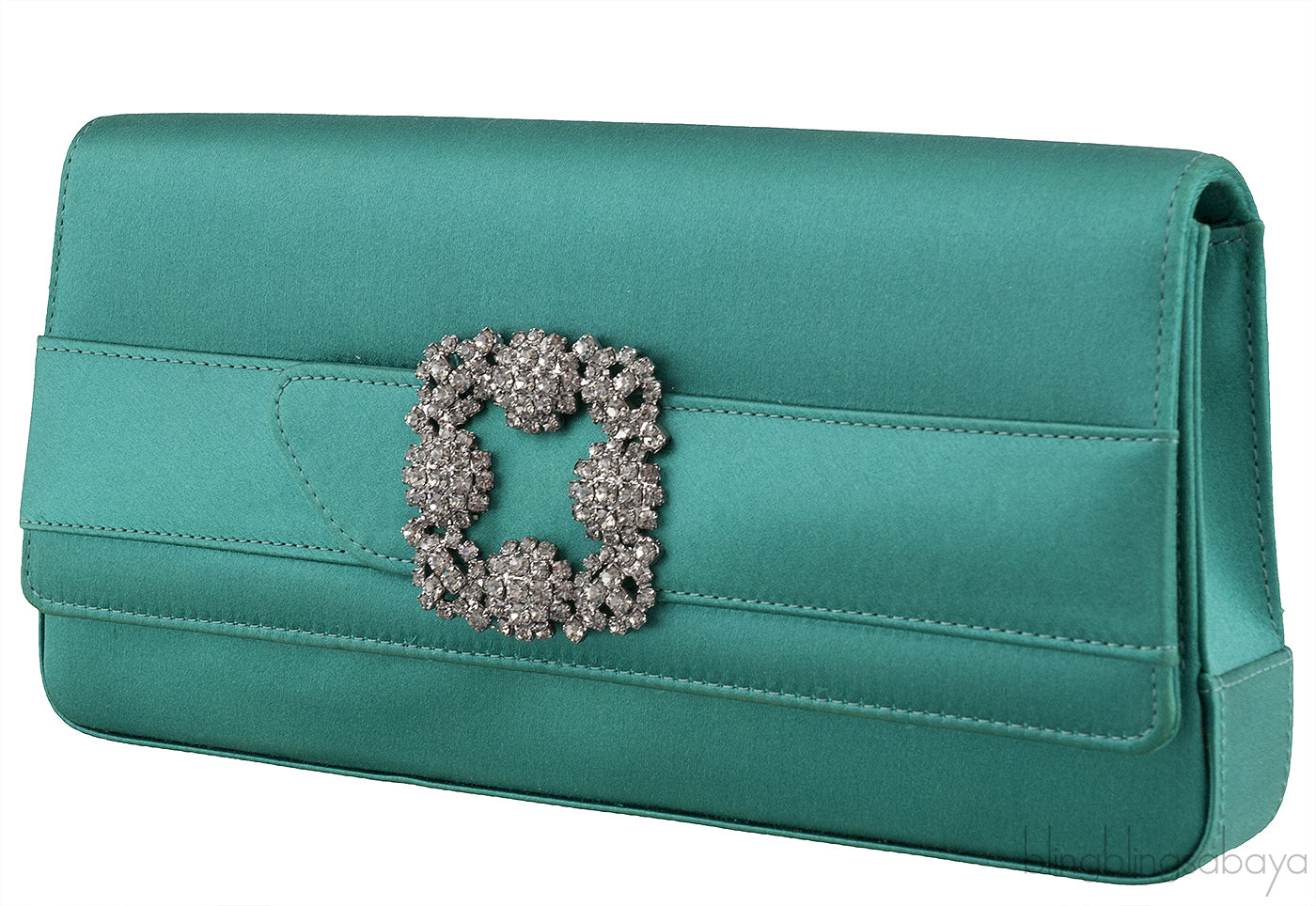 Gothisi Emerald Green Satin Clutch