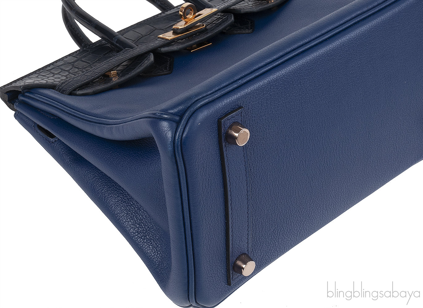 Hermes Birkin 25 Touch Blue Marine Matte Alligator and Blue Sapphire Taurillon Novillo GHW