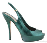 Emerald Green Slingback Python