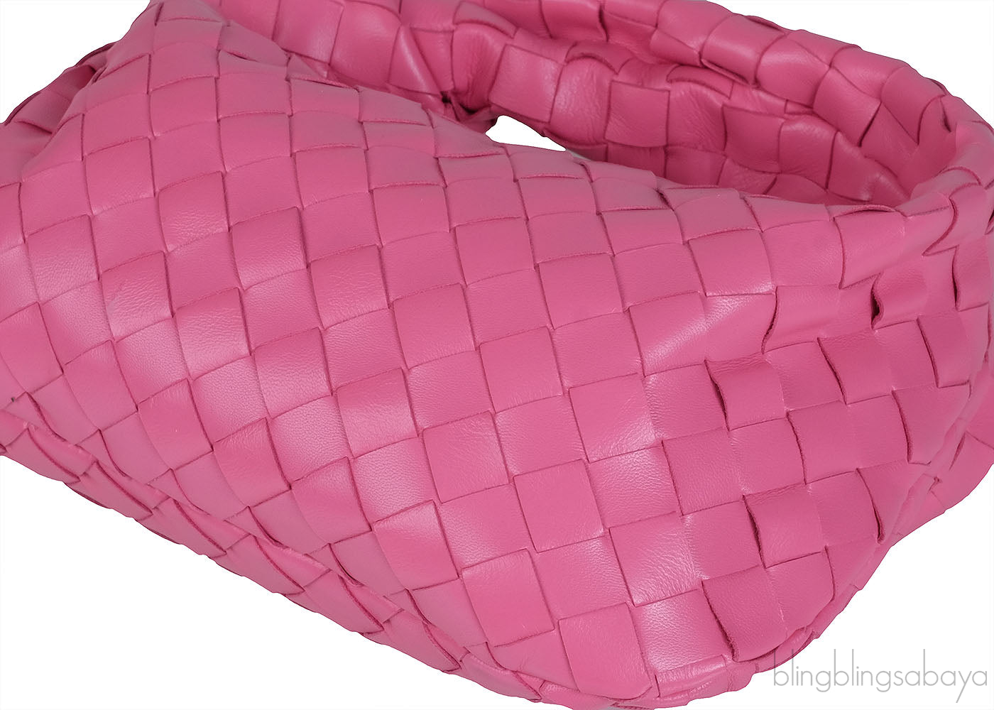 Pink Jodie Mini Knotted Intrecciato Leather Tote