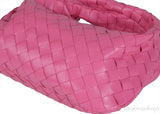 Pink Jodie Mini Knotted Intrecciato Leather Tote