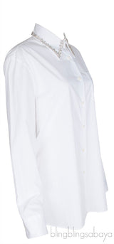 Crystal Embellished White Shirt