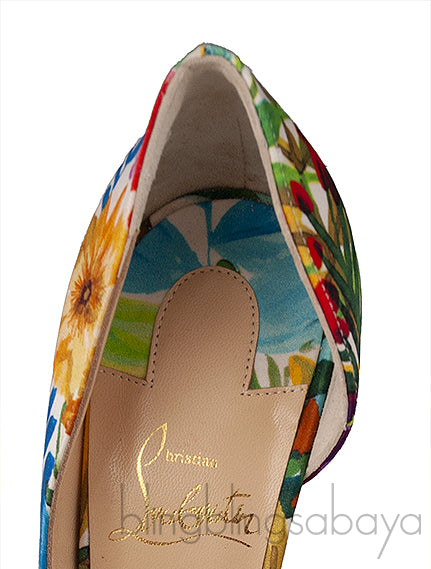 Satin Floral Iriza Pumps 100
