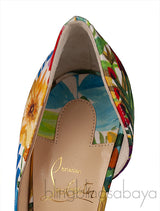 Satin Floral Iriza Pumps 100