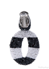 Circle Stripe Beaded Earrings