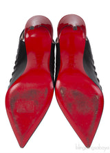 Christian Louboutin Black Leather Ostri Sling 100 Heels