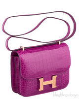 Constance III Mini Rose Pourpre Crocodile