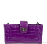 Chanel Purple Crocodile Phone Chain Pouch