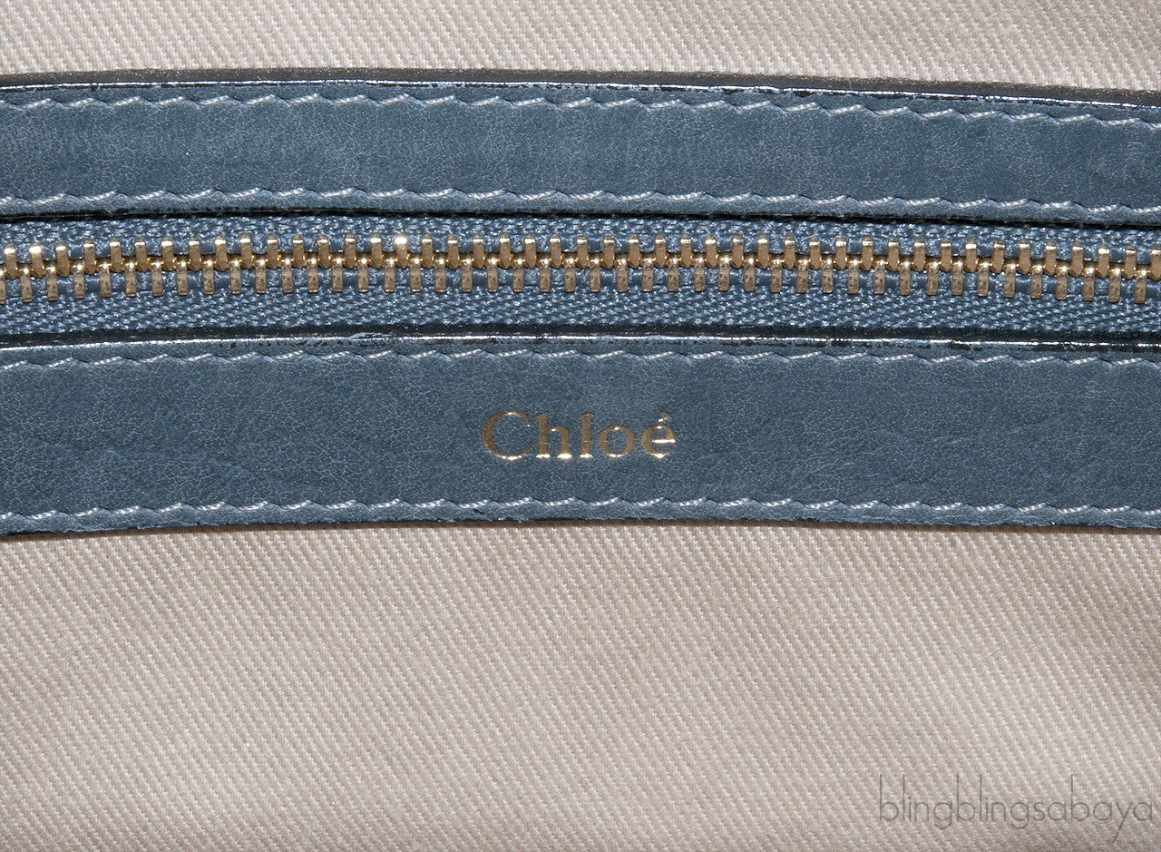 Sally Blue Grey Textured Leather Bag