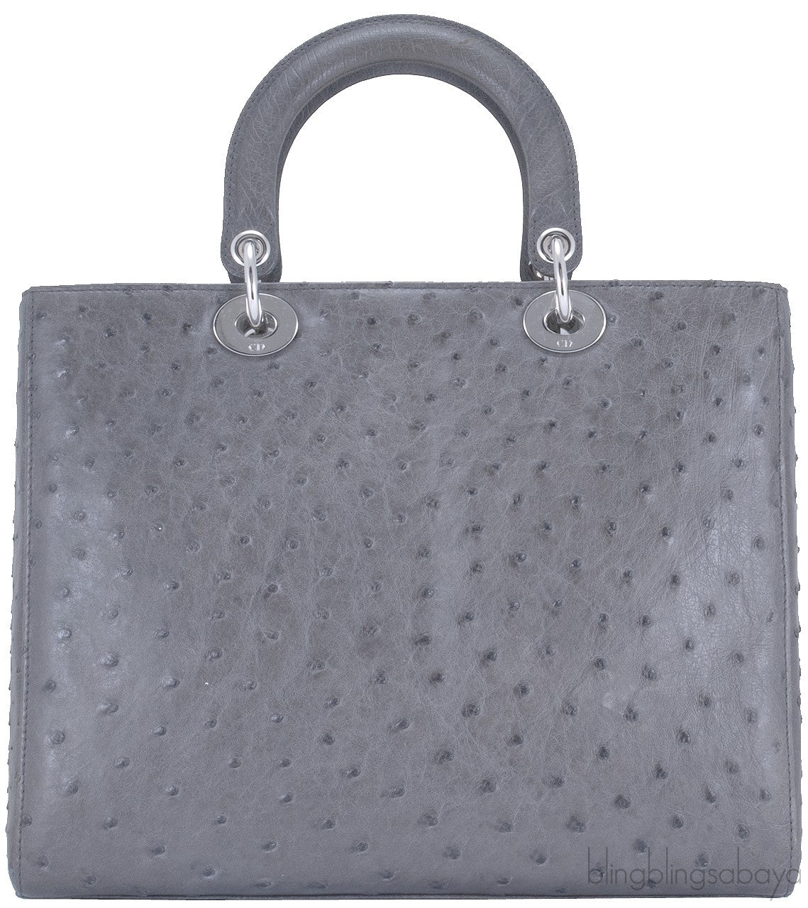 Lady Dior Grey Ostrich