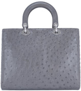 Lady Dior Grey Ostrich