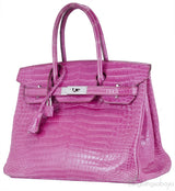 Birkin 30 Fuschia Pink Crocodile