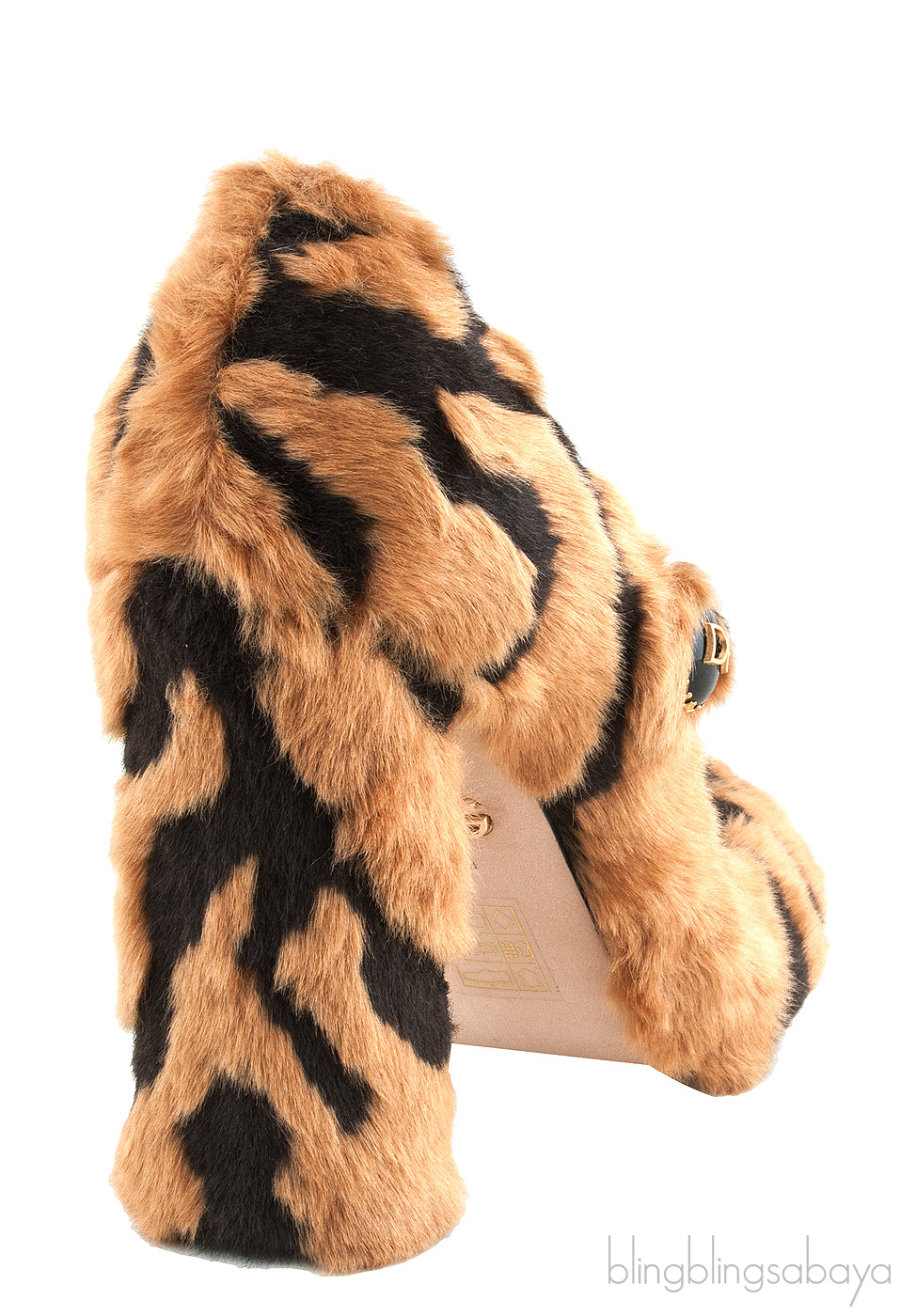 Tiger-print faux fur Pumps