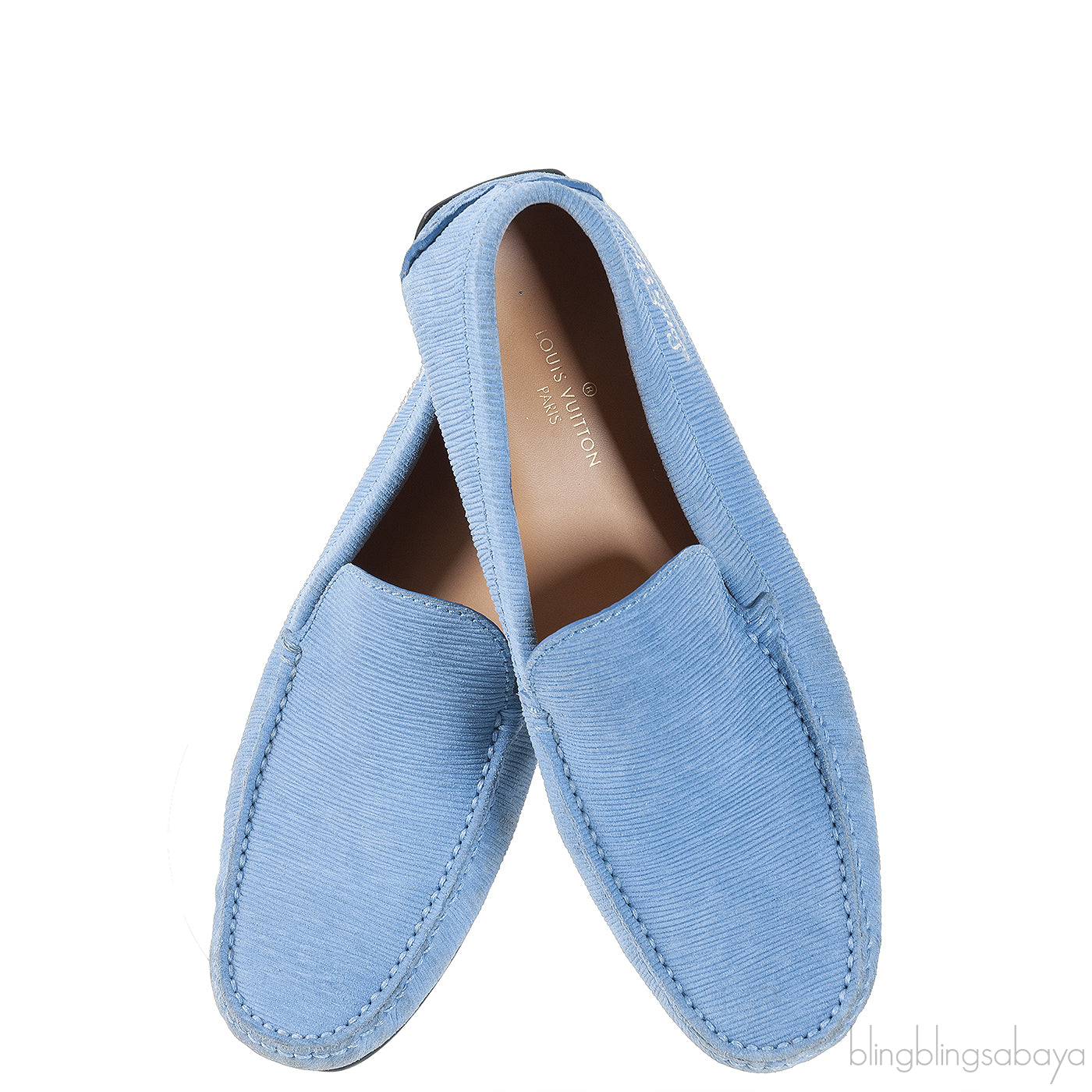 Louis Vuitton Light Blue Epi Suede Men\'s Loafer