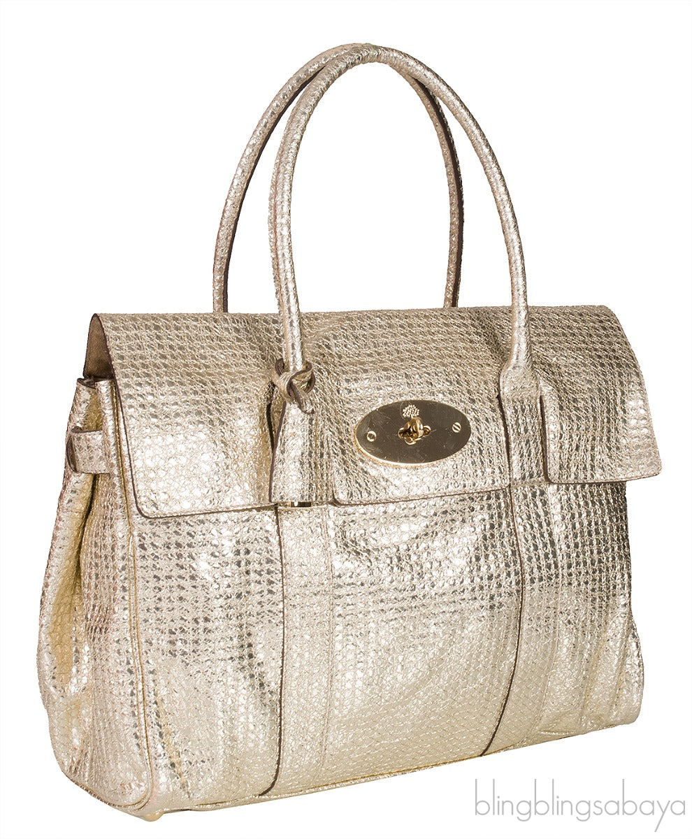 Bayswater Metallic Gold Top Handle Bag