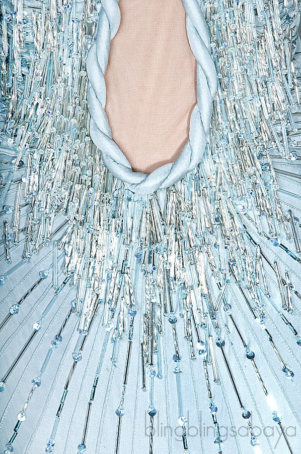 Pale Blue Sequin Embellished Dress
