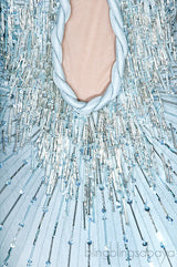 Pale Blue Sequin Embellished Dress