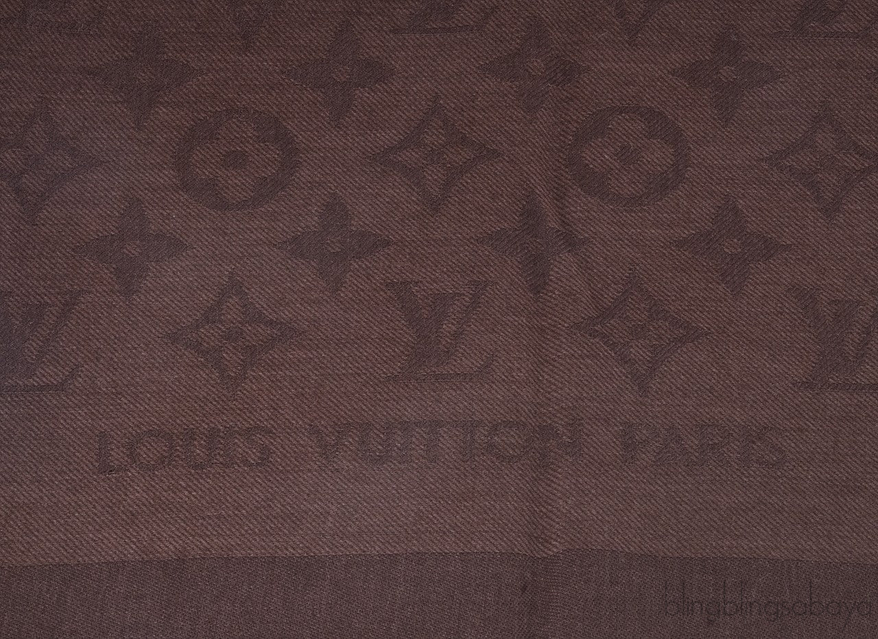 Monogram Brown Cashmere Shawl