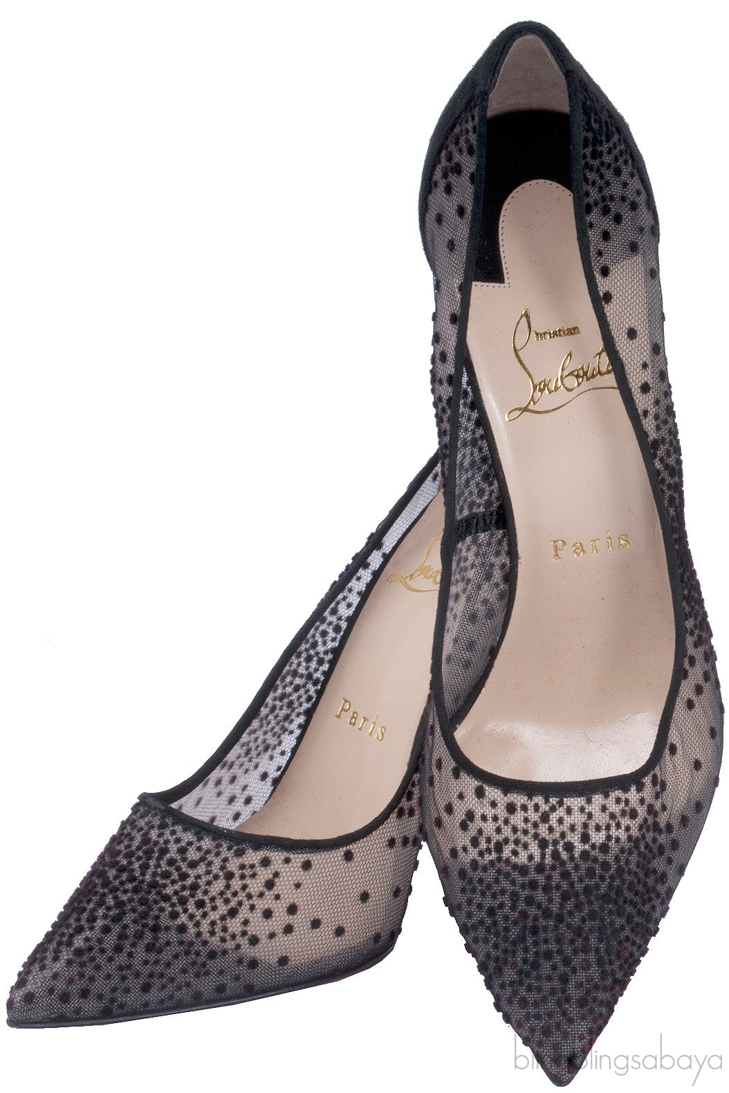 Follies Velvet-Dotted Mesh Pumps