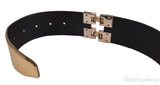 Oscar Dela Renta Metallic Gold Double Hinge Belt