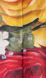 Yellow Trim Floral Printed Kaftan Dress