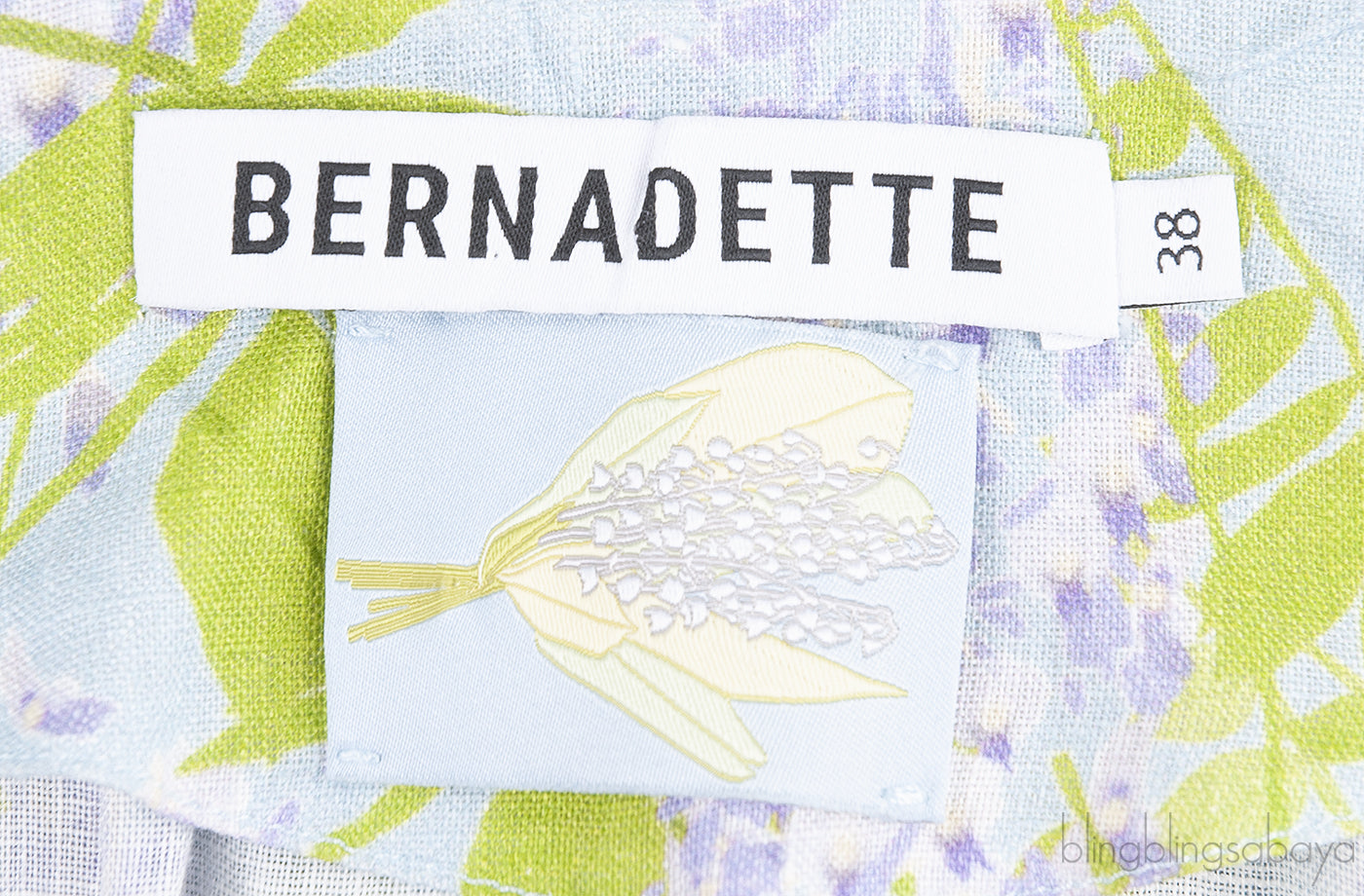Light Blue Georgette Floral Print Linen Dress