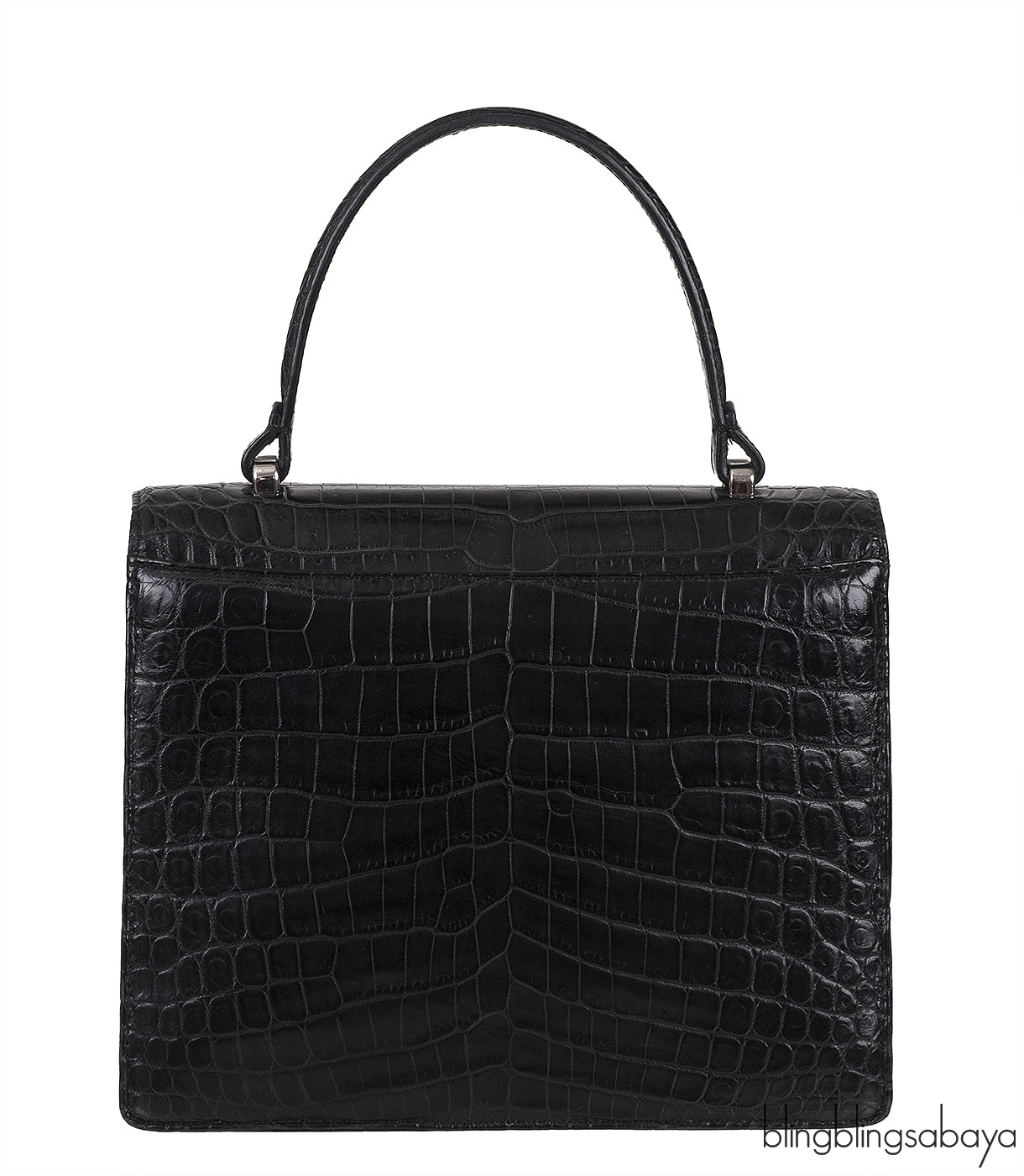 Maxime Black Crocodile Bag