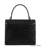 Maxime Black Crocodile Bag