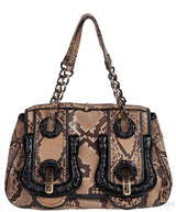 Fendi Brown Natural Python Flap Bag