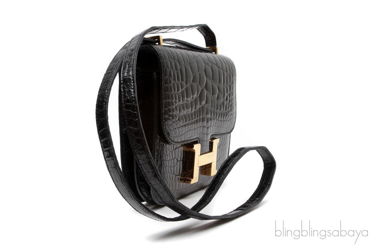 Constance Vintage Black Croco