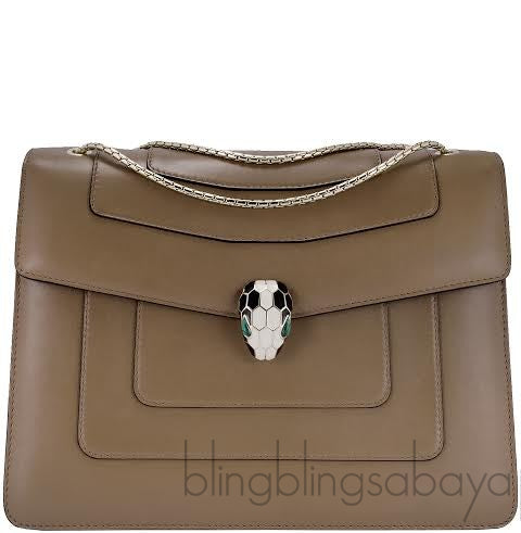 Serpenti Petra Brown Shoulder Bag