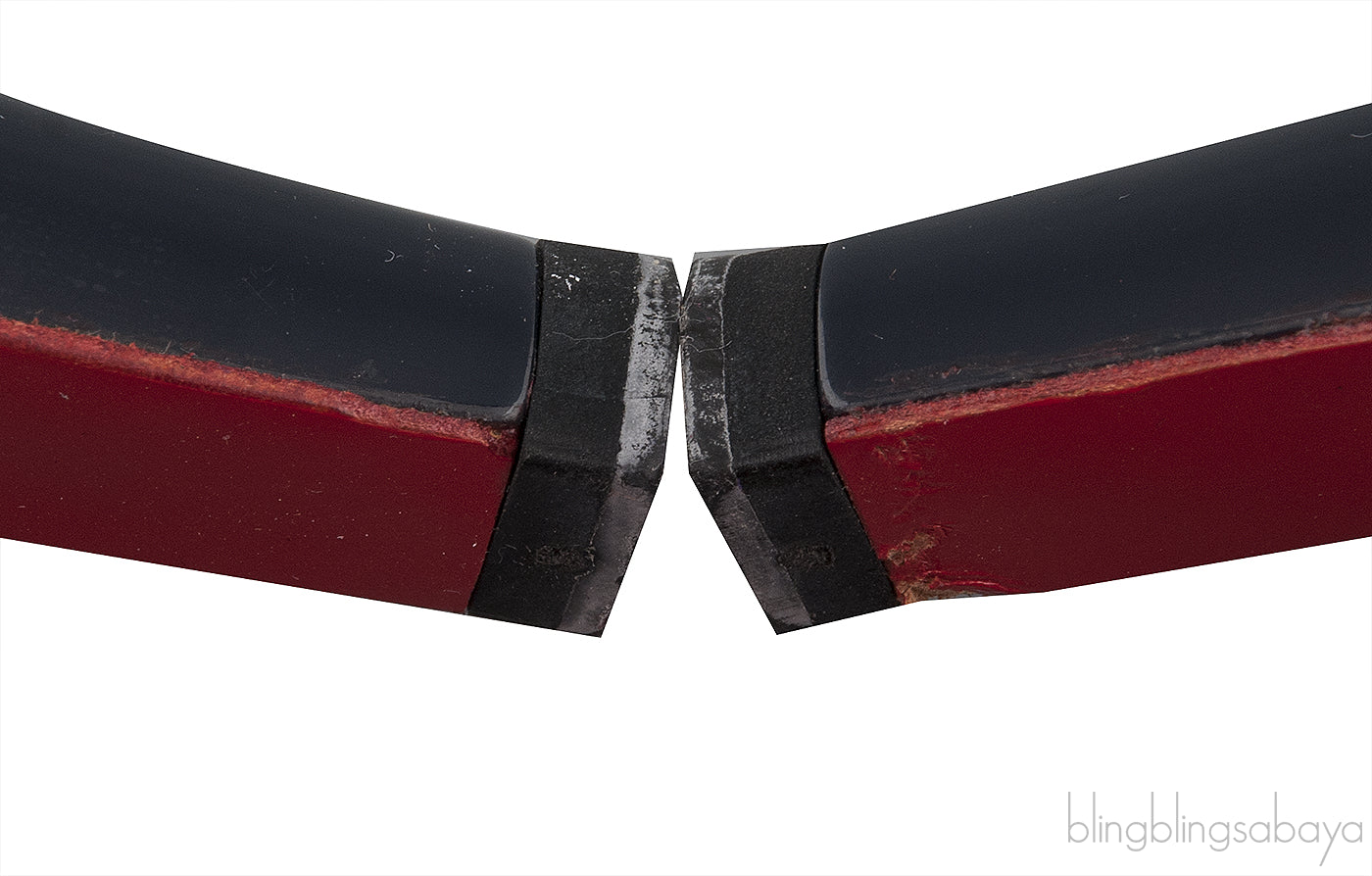 Blue Red Trim Leather Heels
