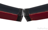 Blue Red Trim Leather Heels